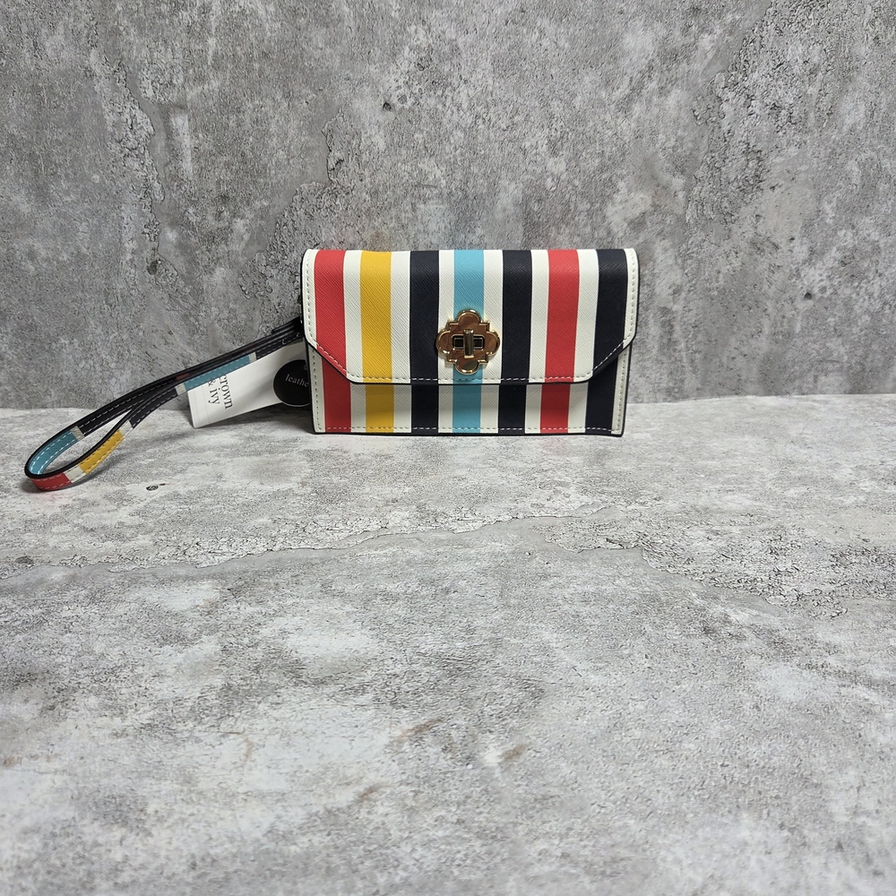 Crown & Ivy Multicolor Striped Wristlet NWT
